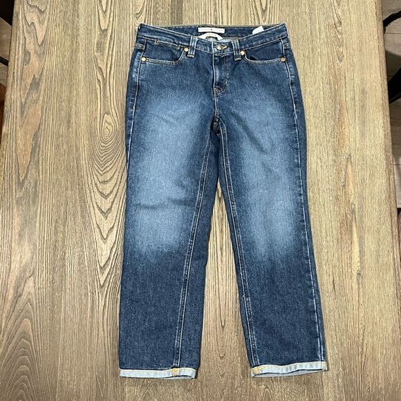Tommy Hilfiger Hipster Cropped Jeans Straight Leg Denim Medium Wash Blue Size 4 - Picture 1 of 10